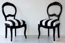 Black & White Rose Carved Balloon Backs [pair]