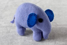 Handmade Blue Stuffed Elephant