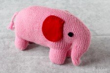 Handmde Pink Stuffed Elephant