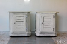 Distressed Shutter Front End Tables [pair]