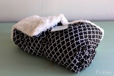 Handmade Plush White & Black Medallion Children’s Blanket
