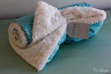 Handmade Plush White + Baby Blue Flag Children’s Blanket