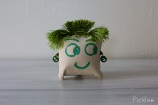 Hand Painted “Uh Oh” Funky Face Pillow by Jennifer Rashleigh
