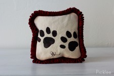 Hand painted Petite Paw Print Pillow by Jennifer Rashleigh
