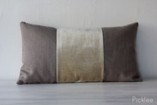 Handmade Flax Linen + Champagne Chenille Pillow [rectangle]