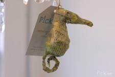 Newsprint Seahorse Ornament