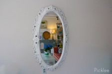 Vintage Oval Baroque Mirror [white]