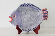 Handmade Ceramic Fish Platter, Periwinkle [Medium]
