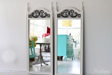 Vintage White + Iron Estate Mirror