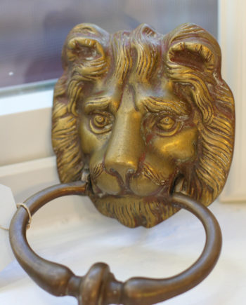 Brass Lion Head Door Knocker Vintage
