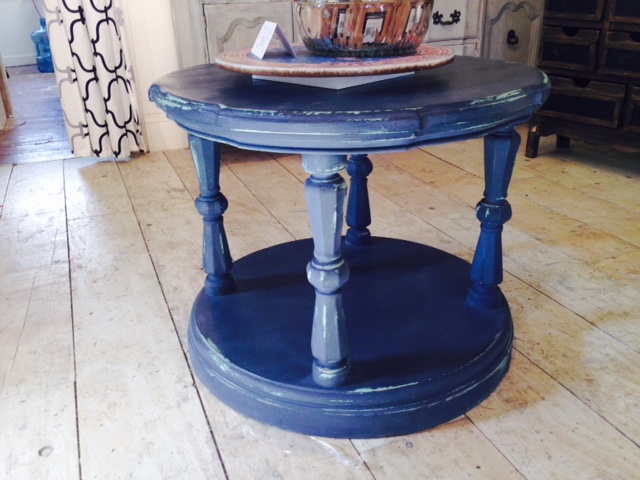 Navy & Robins Egg Side/Coffee Table - Picklee on spring